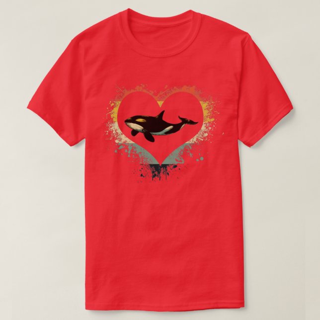 Whale Älskare Orca T Shirt (Design framsida)