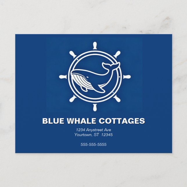 Whale and Helm Vacation Rental Vykort (Framsida)