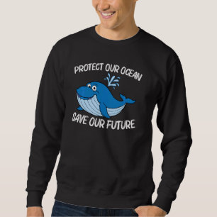 Whale Art För manar Women Orca Narwhal Blue Whales Lång Ärmad Tröja