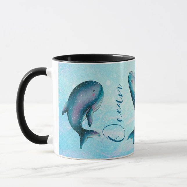 Whale Art Gift for Sea & Nature Lovers Mugg (Vänster)