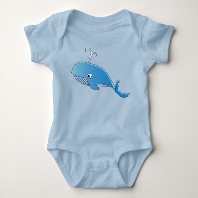 Whale - Baby Jersey Bodykostym T Shirt (Framsida)
