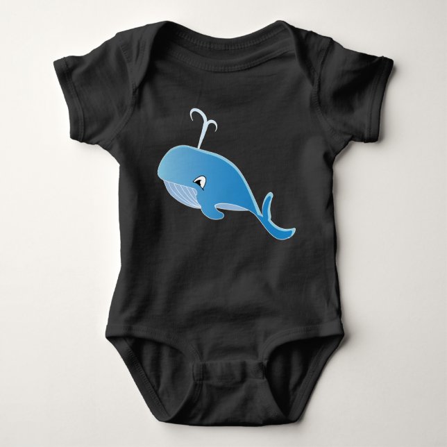 Whale - Baby Jersey Bodykostym T Shirt (Framsida)