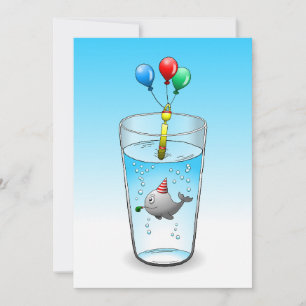 Whale Bassäng Party Birthday Kort