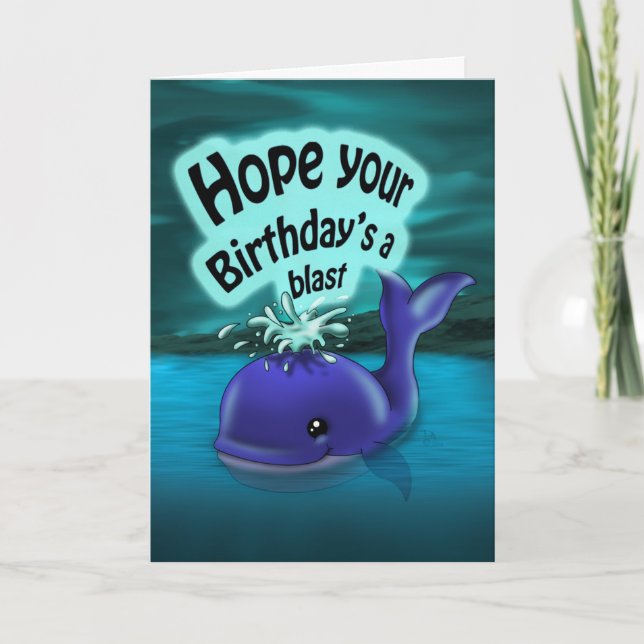 Whale Birthday Kort (Framsida)