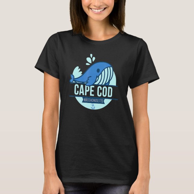 Whale Cape Cod Massachusetts T Shirt (Framsida)