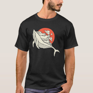 Whale Carrying Mountain  Orca Mountain Vintage Ret T Shirt