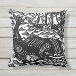 Whale Dekorativ kudde från Raoul Dufy Woodcut