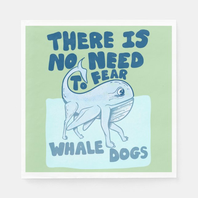 Whale Dog funny creature Pappersservett (Framsidan)