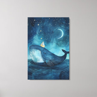 Whale Dreamscape under Starry Nght Canvastryck