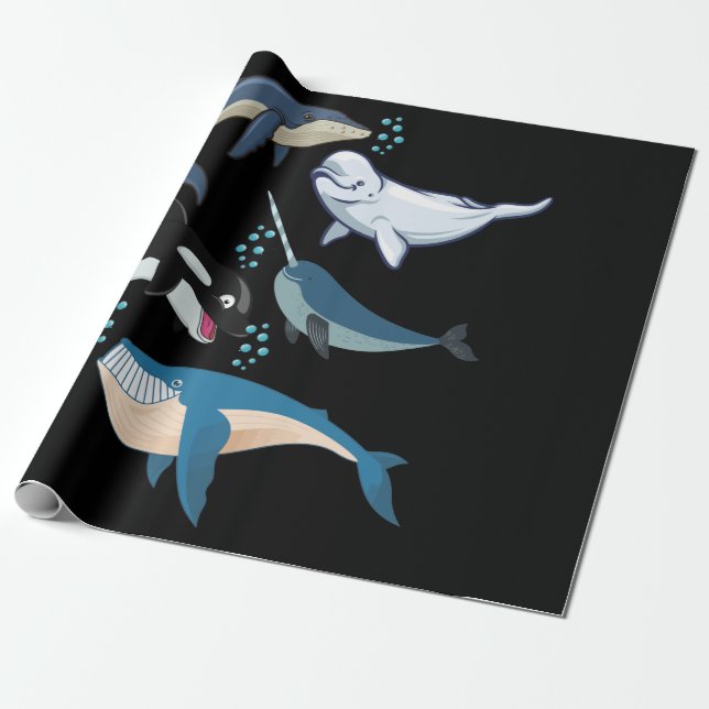 Whale For Whale Lovers Blue Beluga Orca Presentpapper (Utrullad)