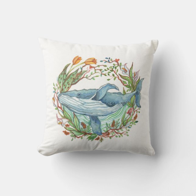 Whale Garden Kudde (Framsida)
