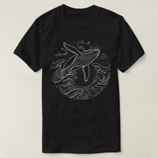 Whale ger Manar. Ocean Vågar Humpback Whale-gåvor T Shirt (Design framsida)