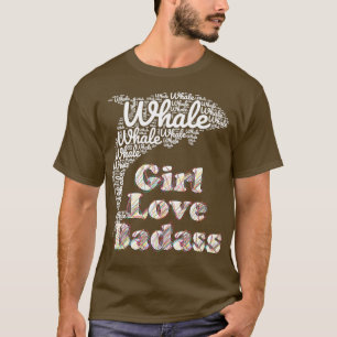 Whale Girl Badass Whale Rainbow Heart Kärlek djur T Shirt