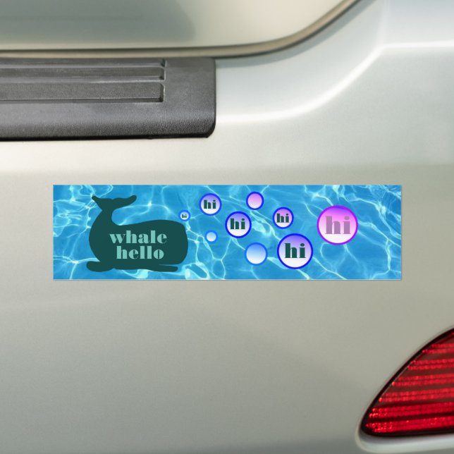 Whale Hej Bumper Sticker Bildekal (På Bil)