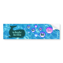 Whale Hej Bumper Sticker