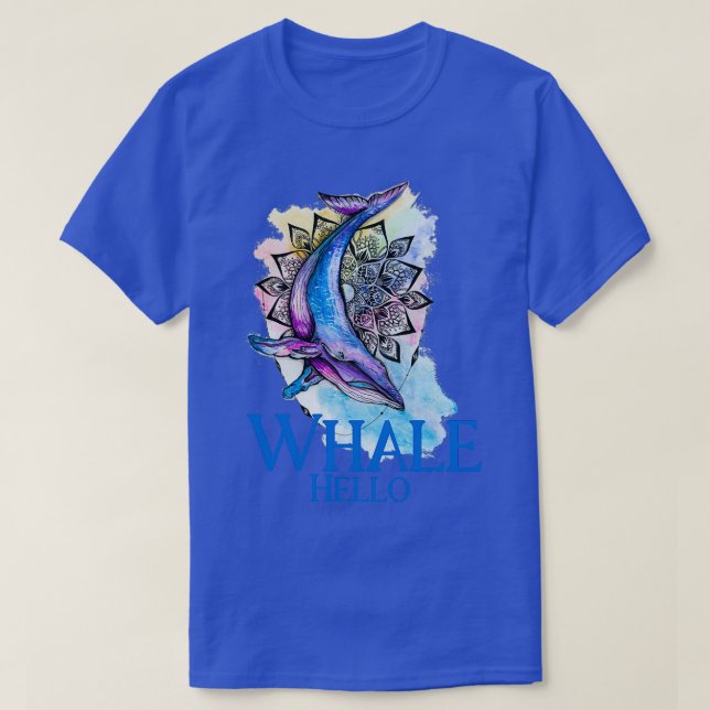 Whale Hej Rainbow Mandala T Shirt (Design framsida)
