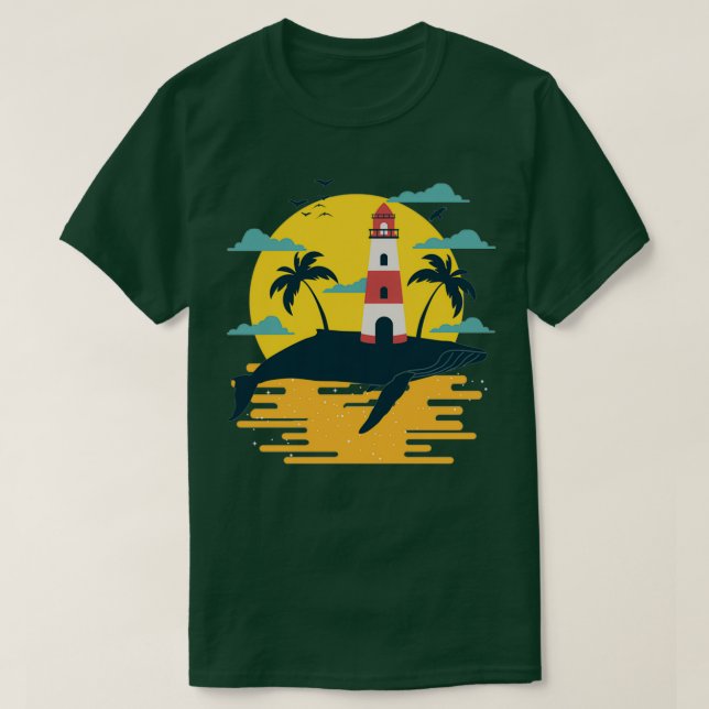 Whale Lighthouse T Shirt (Design framsida)