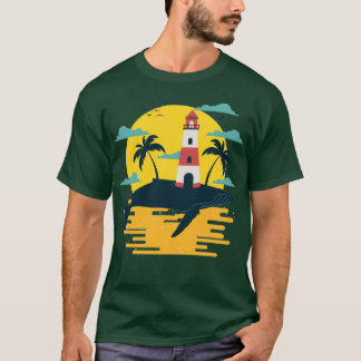 Whale Lighthouse T Shirt