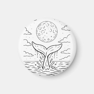 Whale Måne Dive | Ocean Night Himmel Tee | Cosmic Magnet