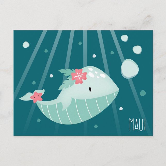 "Whale Maui" vykort (Framsida)