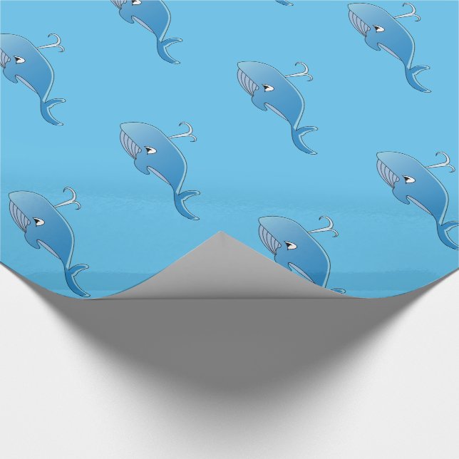 Whale Mönster - Glossy Wrapping Papper, 30 x 6' Presentpapper (Hörn)