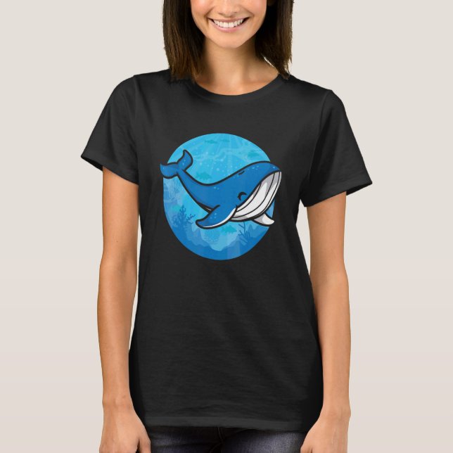 Whale Ocean Biologist Zookeeper Cute Blue Whale Se T Shirt (Framsida)
