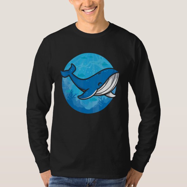 Whale Ocean Biologist Zookeeper Cute Blue Whale Se T Shirt (Framsida)