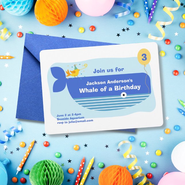 Whale of a Birthday Party Inbjudningar (Skapare uppladdad)