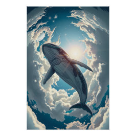 Whale of the Celestial Tides Perfect Poster