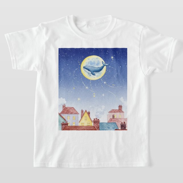 Whale on the Moon T Shirt (Laydown)