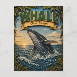 Whale Open Ocean POPCUT Vykort