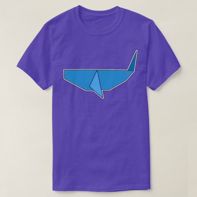 Whale Origami Sticker Stil Design T Shirt (Design framsida)