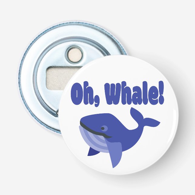 Whale Pun Funny Flasköppnare (Framsidan)