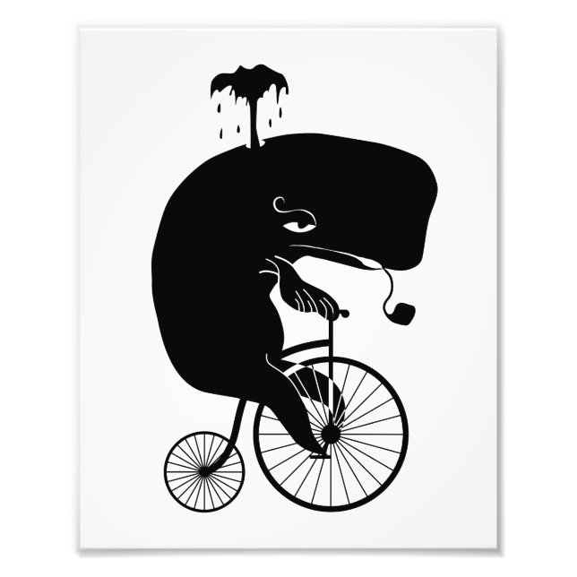 Whale Rider på en Penny Farthing Bike Fototryck (Framsidan)