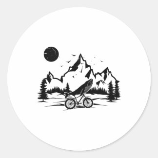Whale Riding Bicycle Vintage Funny Mountain Biking Runt Klistermärke