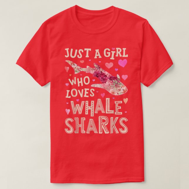 Whale Shark Just A Girl Who Loves Sea Animal Flowe T Shirt (Design framsida)