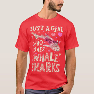 Whale Shark Just A Girl Who Loves Sea Animal Flowe T Shirt