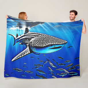 Whale Shark Majesty Design Fleecefilt