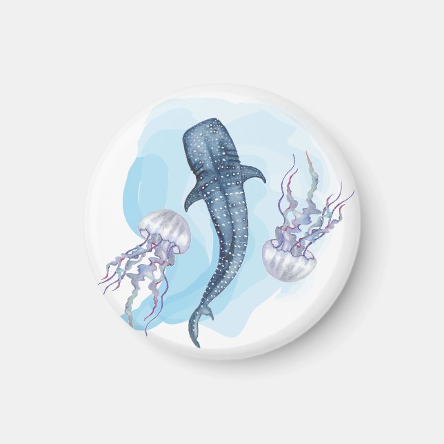 Whale Shark. Watercolor Magnet (Framsidan)