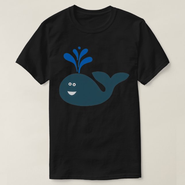 Whale som blåser vatten t shirt (Design framsida)