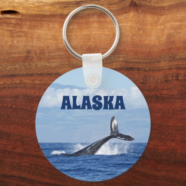 Whale Svan Alaska Keychain Gift Nyckelring (Framsida)