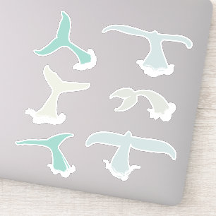 Whale Svan Blue Grått Ocean Wildlife Pack Klistermärken