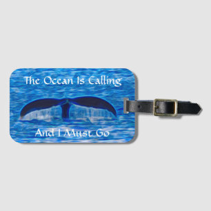 Whale Svan Blue Ocean ringer Bagagebricka