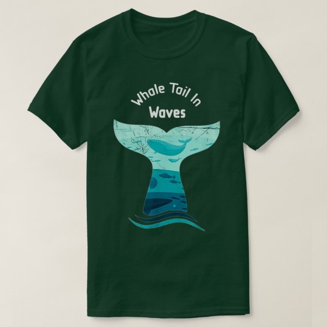 Whale Svan i Vågar T Shirt (Design framsida)