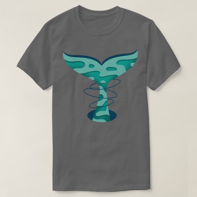 Whale Svan Papercut T Shirt (Design framsida)