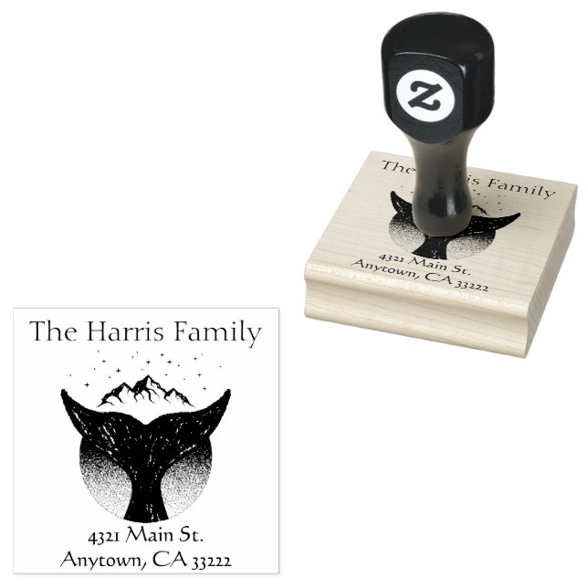 Whale Svan Silhouette Personlig Stämpel (Stämplad)