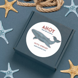 Whale Tack Nautical Baby dusch Runt Klistermärke
