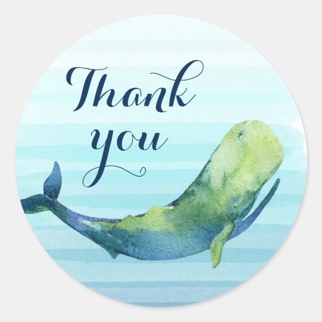 Whale Tack Sticker Runt Klistermärke (Framsida)