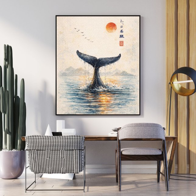 Whale Tail Art Print | Japanese Style Poster (Skapare uppladdad)