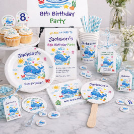 Whale Theme Summer Kids Birthday Party Pappersservett